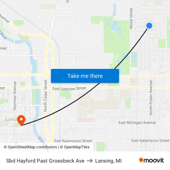 Sbd Hayford Past Groesbeck Ave to Lansing, MI map