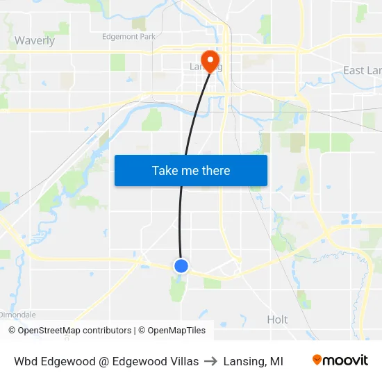 Wbd Edgewood @ Edgewood Villas to Lansing, MI map