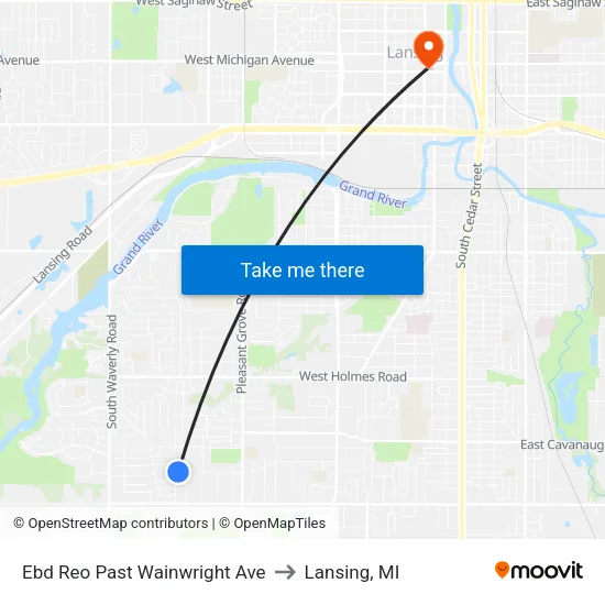 Ebd Reo Past Wainwright Ave to Lansing, MI map