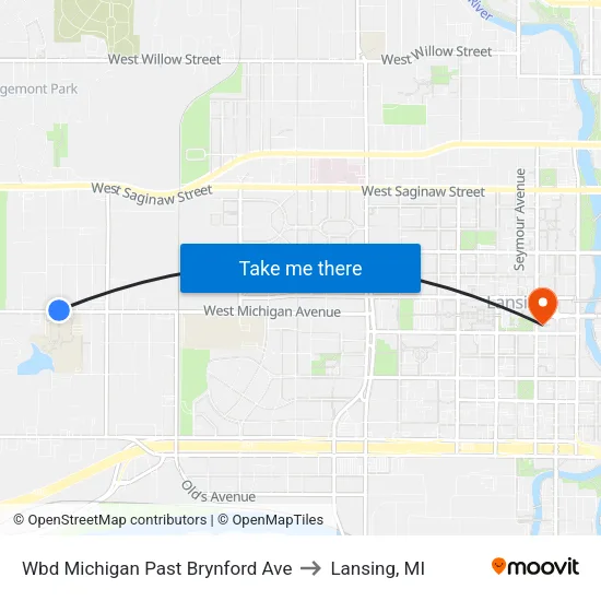 Wbd Michigan Past Brynford Ave to Lansing, MI map