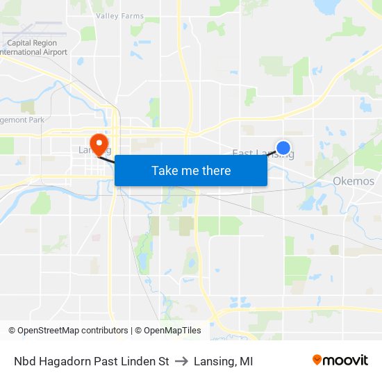 Nbd Hagadorn Past Linden St to Lansing, MI map