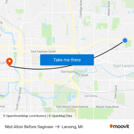 Nbd Alton Before Saginaw to Lansing, MI map