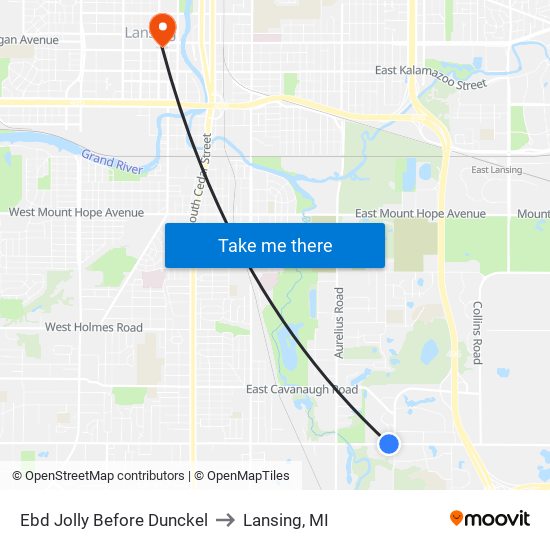 Ebd Jolly Before Dunckel to Lansing, MI map