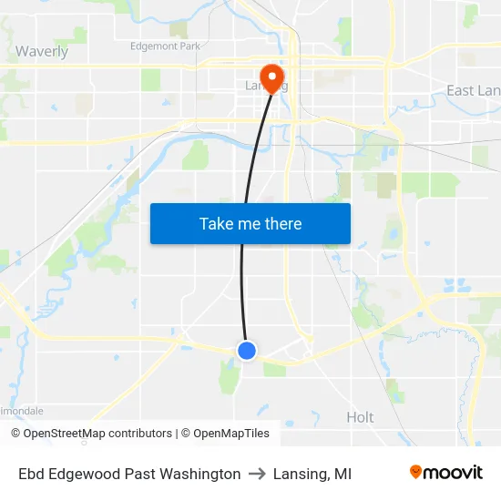 Ebd Edgewood Past Washington to Lansing, MI map