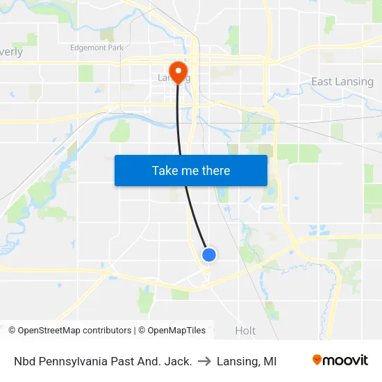 Nbd Pennsylvania Past And. Jack. to Lansing, MI map