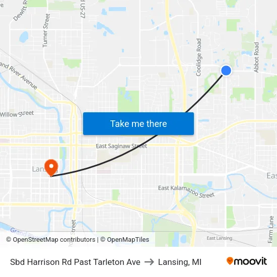 Sbd Harrison Rd Past Tarleton Ave to Lansing, MI map