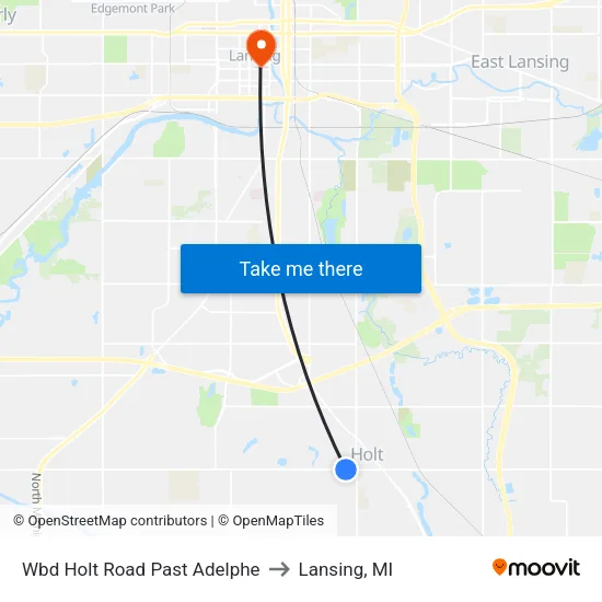 Wbd Holt Road Past Adelphe to Lansing, MI map