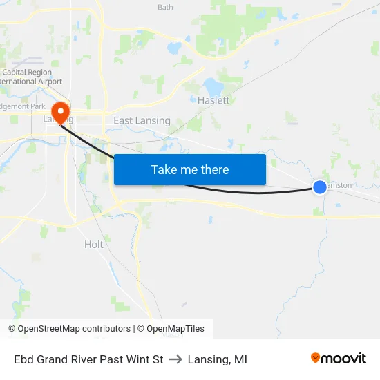 Ebd Grand River Past Wint St to Lansing, MI map