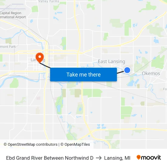 Ebd Grand River Between Northwind D to Lansing, MI map