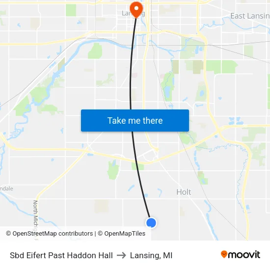 Sbd Eifert Past Haddon Hall to Lansing, MI map