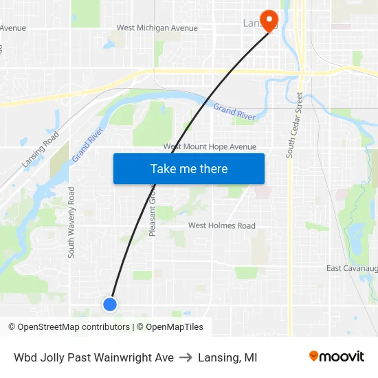 Wbd Jolly Past Wainwright Ave to Lansing, MI map
