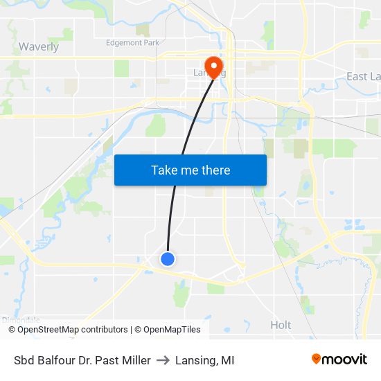 Sbd Balfour Dr. Past Miller to Lansing, MI map