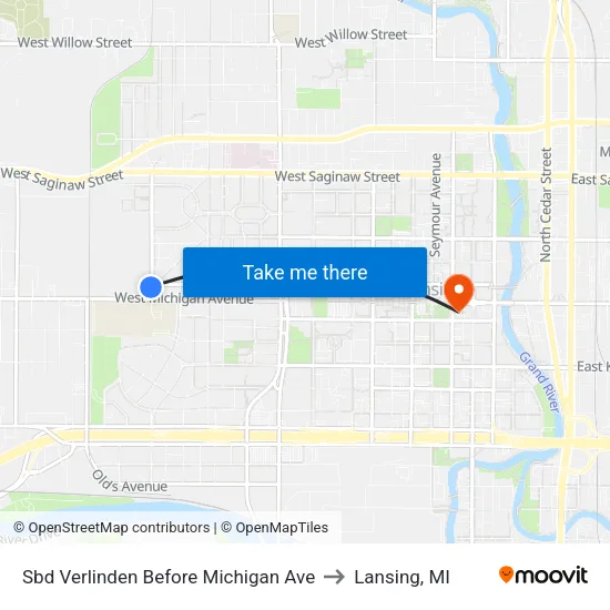 Sbd Verlinden Before Michigan Ave to Lansing, MI map