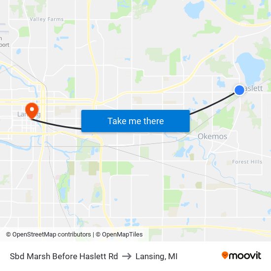 Sbd Marsh Before Haslett Rd to Lansing, MI map