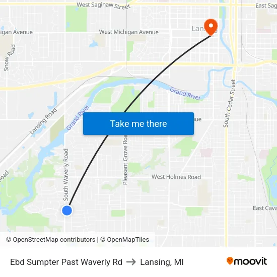 Ebd Sumpter Past Waverly Rd to Lansing, MI map