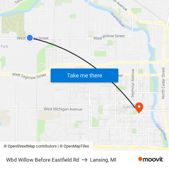 Wbd Willow Before Eastfield Rd to Lansing, MI map