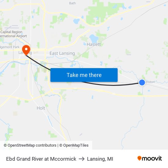 Ebd Grand River at Mccormick to Lansing, MI map