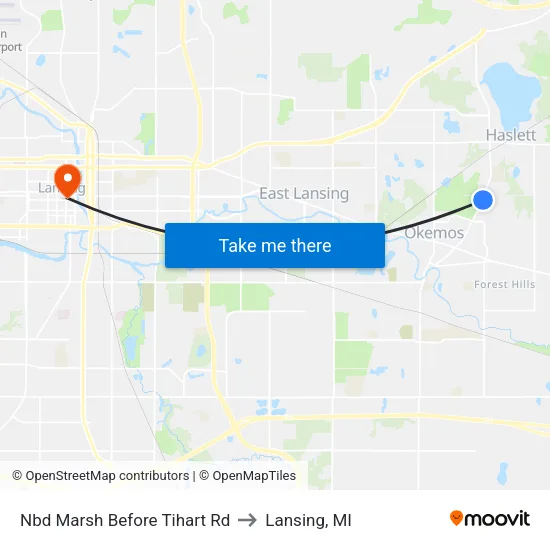 Nbd Marsh Before Tihart Rd to Lansing, MI map