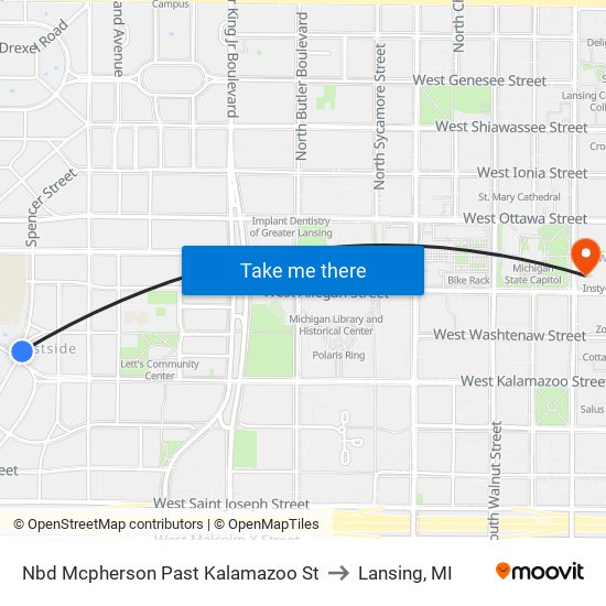 Nbd Mcpherson Past Kalamazoo St to Lansing, MI map