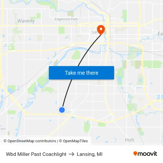 Wbd Miller Past Coachlight to Lansing, MI map