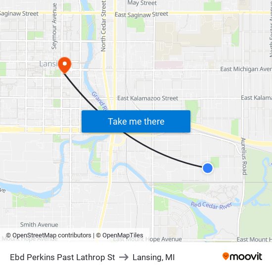 Ebd Perkins Past Lathrop St to Lansing, MI map