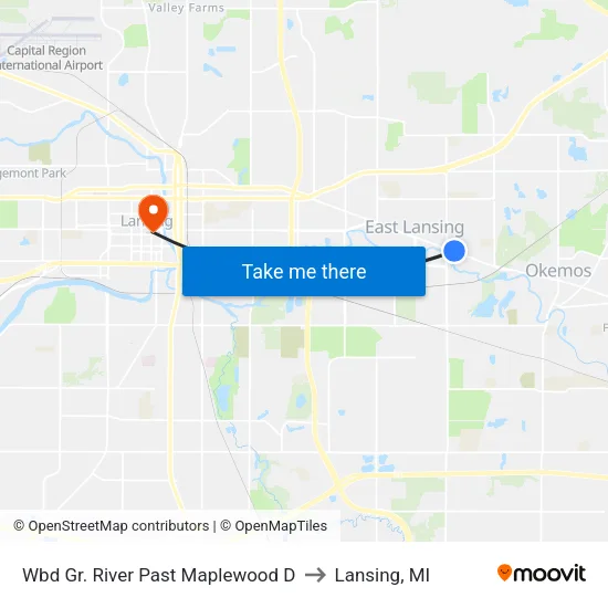 Wbd Gr. River Past Maplewood D to Lansing, MI map