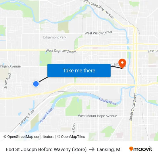 Ebd St Joseph Before Waverly (Store) to Lansing, MI map
