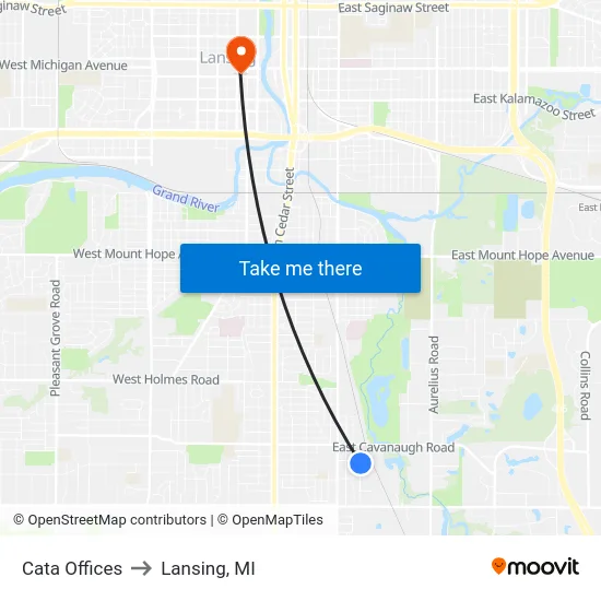 Cata Offices to Lansing, MI map