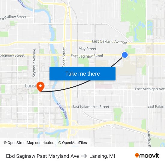 Ebd Saginaw Past Maryland Ave to Lansing, MI map