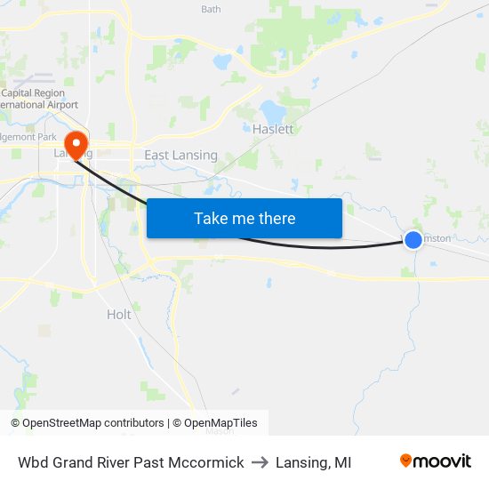 Wbd Grand River Past Mccormick to Lansing, MI map