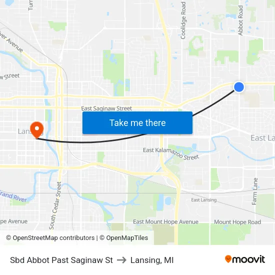 Sbd Abbot Past Saginaw St to Lansing, MI map