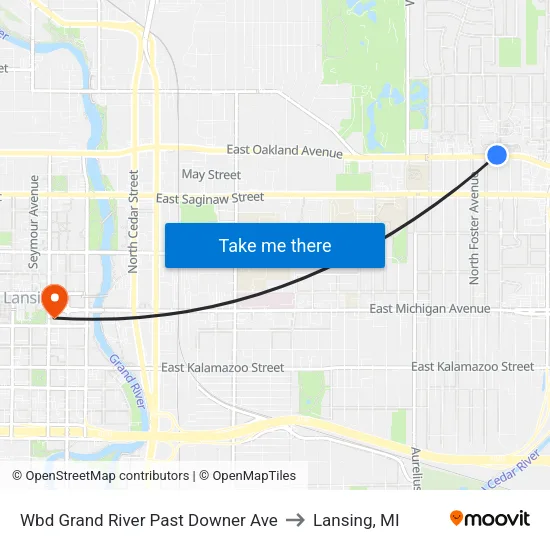 Wbd Grand River Past Downer Ave to Lansing, MI map