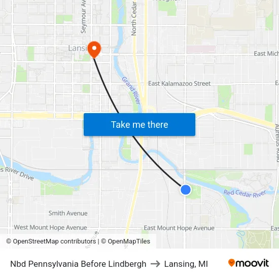 Nbd Pennsylvania Before Lindbergh to Lansing, MI map