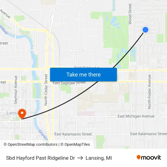 Sbd Hayford Past Ridgeline Dr to Lansing, MI map
