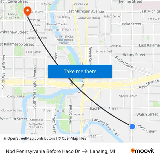 Nbd Pennsylvania Before Haco Dr to Lansing, MI map