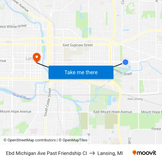 Ebd Michigan Ave Past Friendship Cl to Lansing, MI map
