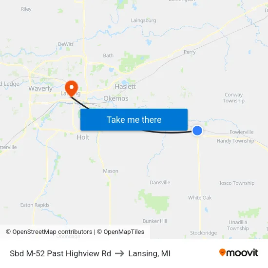 Sbd M-52 Past Highview Rd to Lansing, MI map