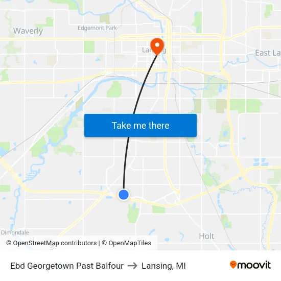 Ebd Georgetown Past Balfour to Lansing, MI map