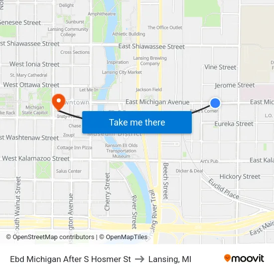 Ebd Michigan After S Hosmer St to Lansing, MI map