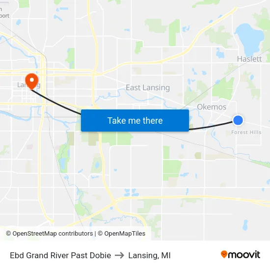 Ebd Grand River Past Dobie to Lansing, MI map