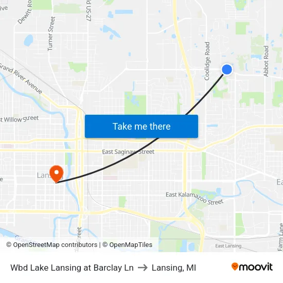Wbd Lake Lansing at Barclay Ln to Lansing, MI map
