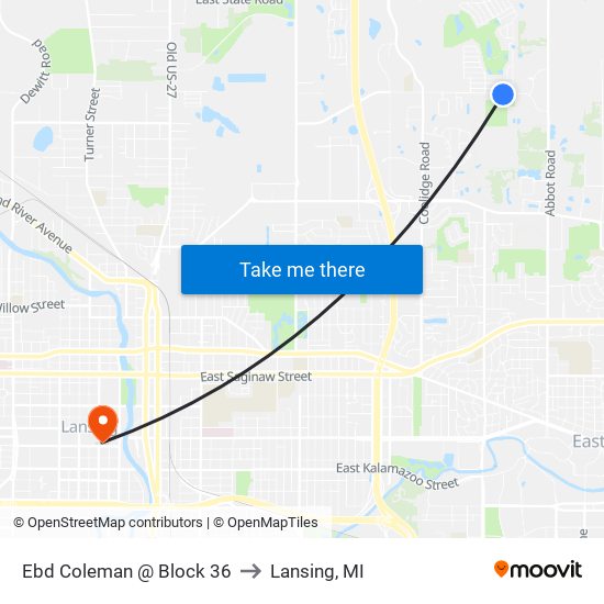 Ebd Coleman @ Block 36 to Lansing, MI map