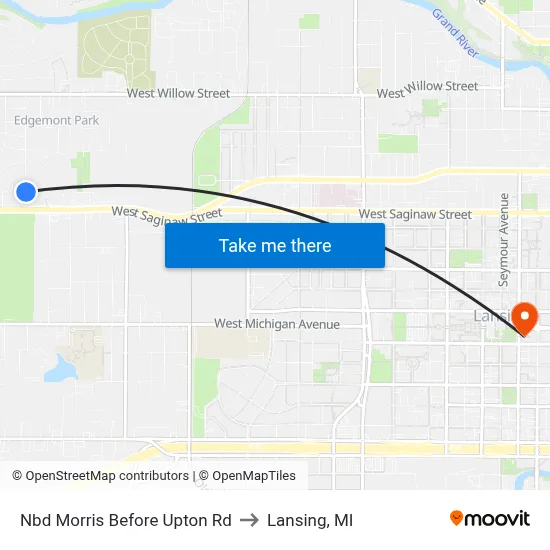 Nbd Morris Before Upton Rd to Lansing, MI map