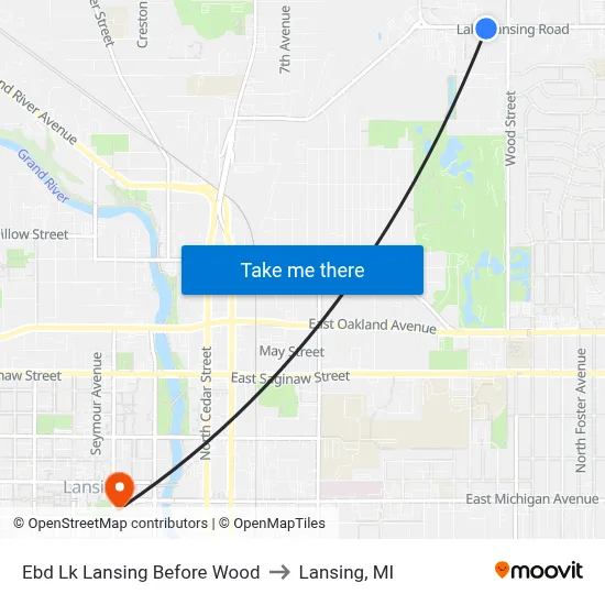 Ebd Lk Lansing Before Wood to Lansing, MI map