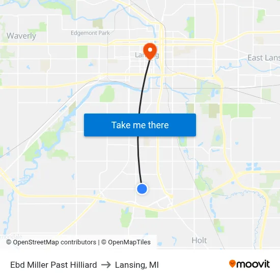 Ebd Miller Past Hilliard to Lansing, MI map