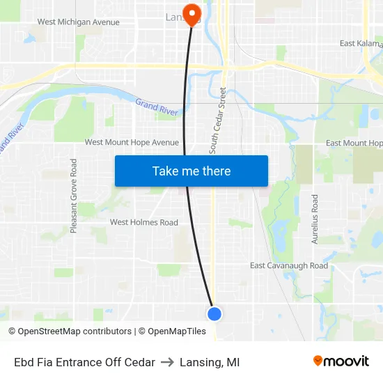 Ebd Fia Entrance Off Cedar to Lansing, MI map