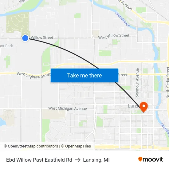 Ebd Willow Past Eastfield Rd to Lansing, MI map