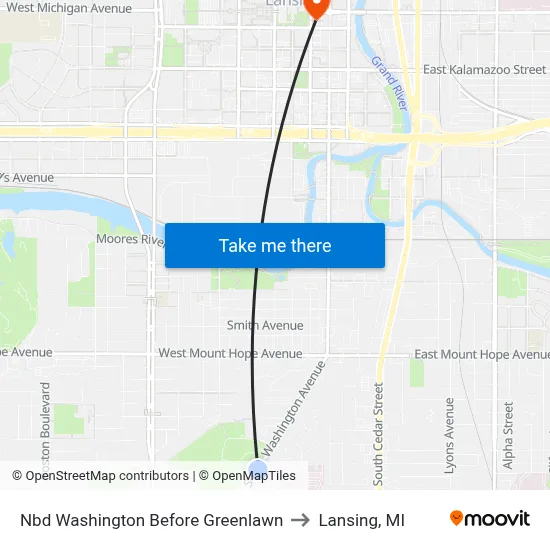 Nbd Washington Before Greenlawn to Lansing, MI map