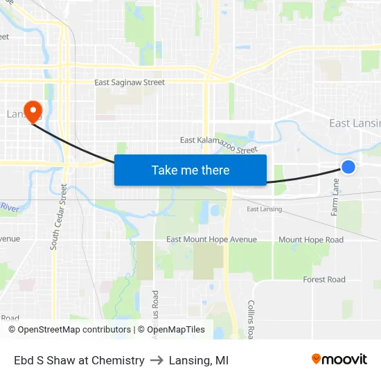Ebd S Shaw at Chemistry to Lansing, MI map