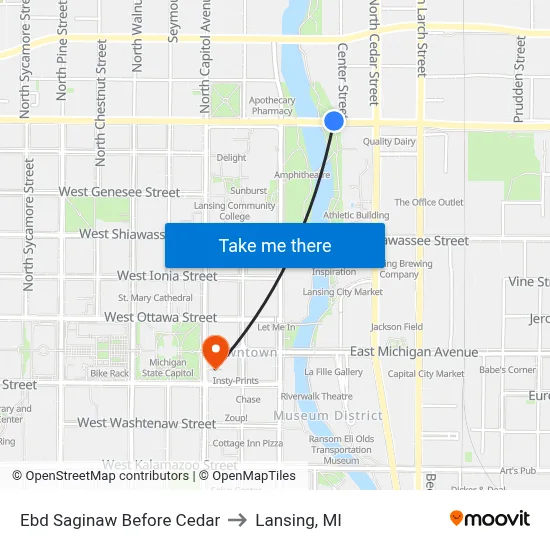 Ebd Saginaw Before Cedar to Lansing, MI map